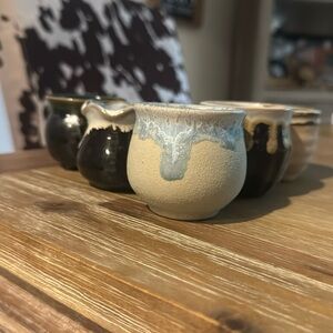 five small mini pots planters succulents